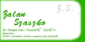 zalan szaszko business card